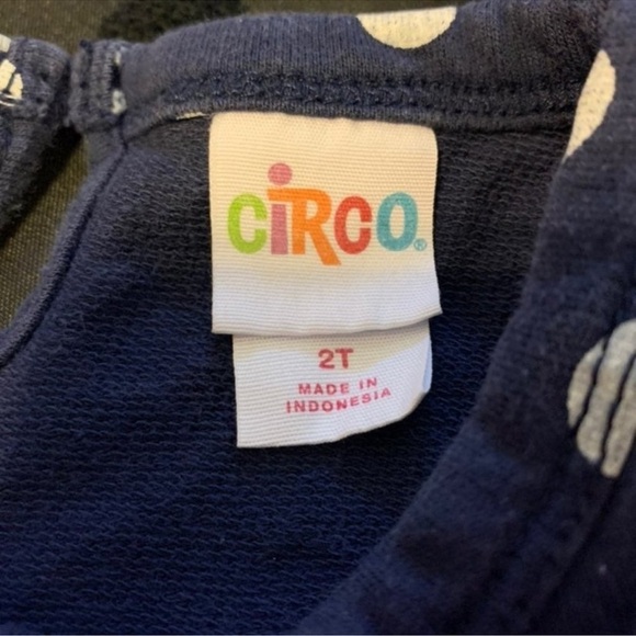 Circo Polka Dot Blue Kids Dress with Flower Accent 2T - Picture 5 of 6